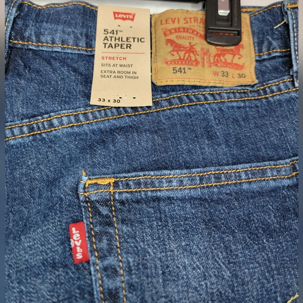 LEVI'S 541 Athletic Taper MEN'S JEANS Blue Regular Straight Waist 33 Length 30 - Picture 6 of 8